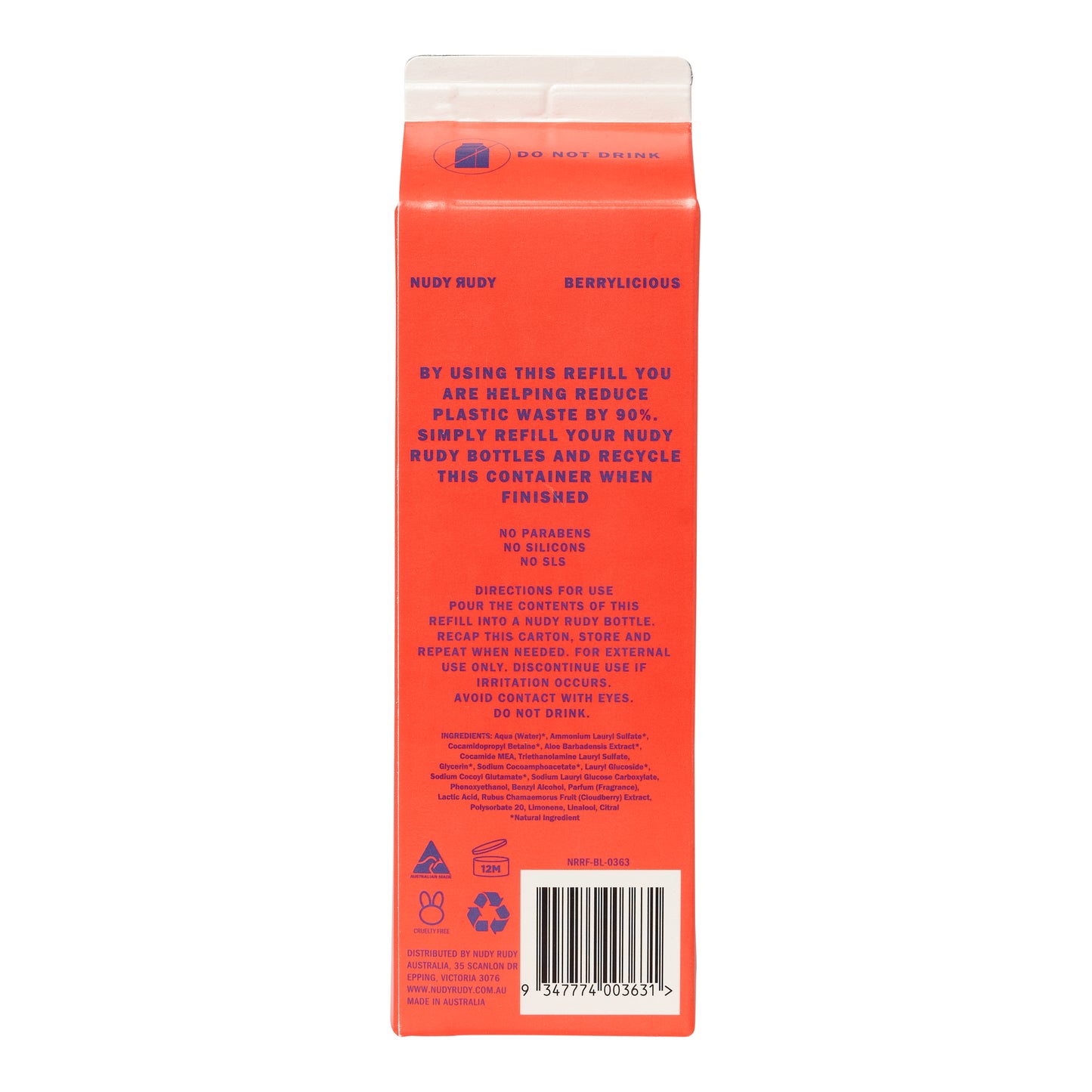 Berrylicious Hand & Body Wash 1L Refill